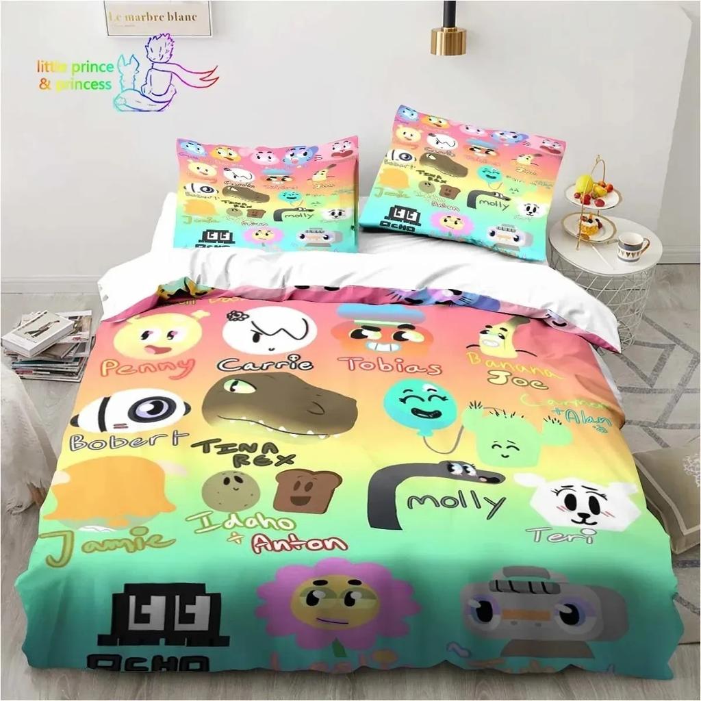 Καταπληκτικό Κόσμος του Γκάμπολ 3D Εκτυπωμένο Σετ Κλινοσκεπασμάτων Μονό Δίκλινο Πλήρες Κουίν Κινγκ Μέγεθος Σετ Κρεβατιού Κρεβατοκάμαρας για Ενήλικες Παιδιά Δώρο