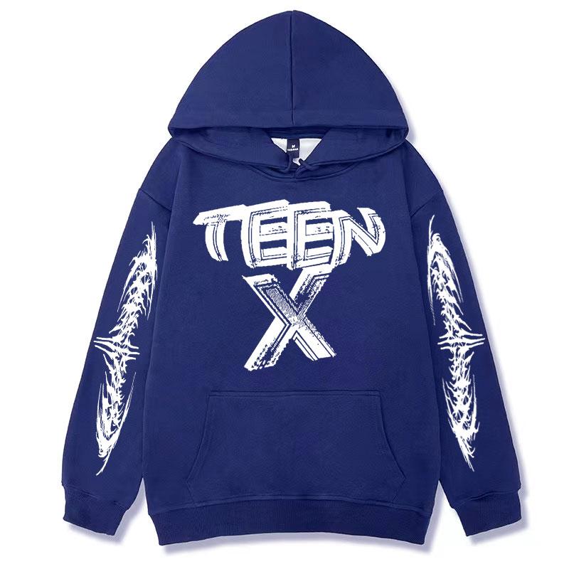 Rapper Ken Carson Teen X Logo Sweatshirt Men High Quality Casual Fleece Hoodie Unisex Vintage Hip Hop Oversized Pullover Hoodies