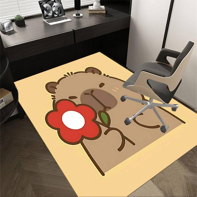 

1PC Capibala Non-Slip Floor Carpet Compatible for Office&Living Room&Bedroom&Dining room - Flat-Weave Machine-W271 60cm by 90cm