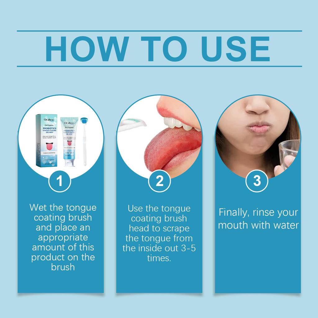 Tongue Cleaning Kit Easy Tongue Cleaning Hygiene Clean Odor Care Oral Care Kit