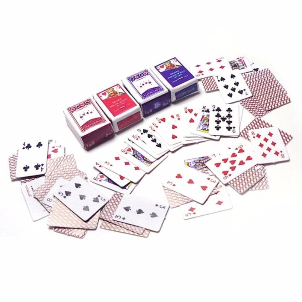 Accessories Miniature Dollhouse Mini Playing Cards Playing Poker Cards Miniature Games Poker