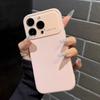 Official Liquid Silicone Shockproof Phone Case For iPhone 17 Air 16 15 14 13 12 Pro Max Luxury Glass Large Window Bumper Cover
