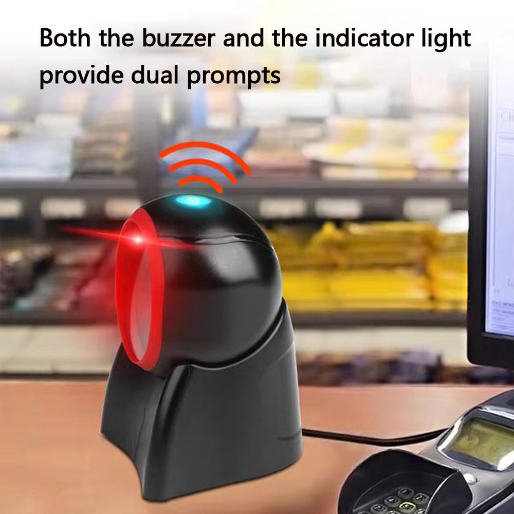 Platform Barcode Scanner 1D 2D Desktop Bar Scanner Hands-free Barcode Reader Store Product Qr Code Reader