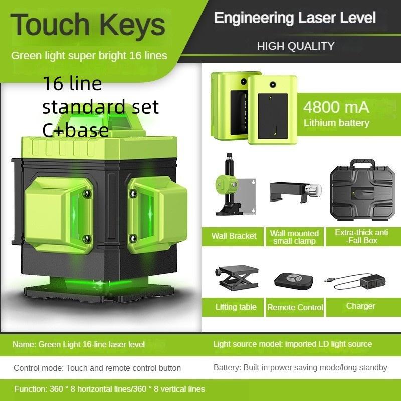 Nível a Laser Novo de 8/12/16 Linhas Portátil Autonivelante Projetor de Luz Verde Linhas Cruzadas Horizontais e Verticais 360° Ferramentas de Medição