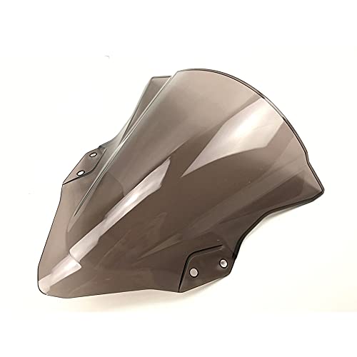 YUANYE Motorcycle Windscreen Windshield with Double Bubble for Ninja 400/250 (2018-2019) (Smoke)