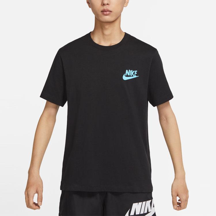 Nike Logo Print Crew Neck Short Sleeve T-Shirt Men Tops Black DR7810-010