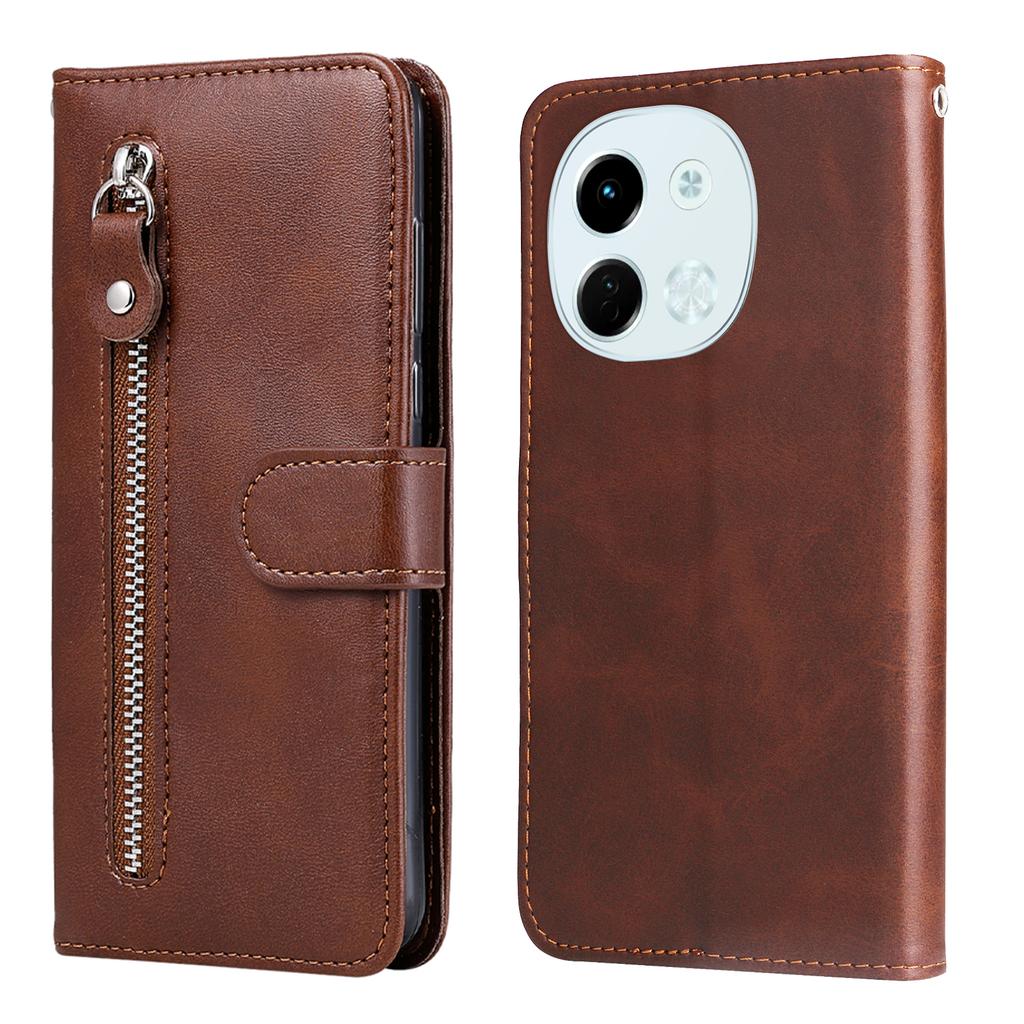 For TECNO Spark 30 5G/Pova 6 Neo 5G Case Zipper Wallet Calf Texture PU Leather Phone Cover