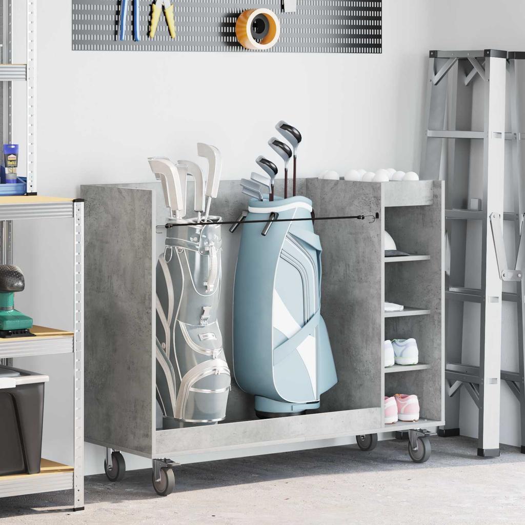 Golf Cabinet with Wheels Universal Concrete Grey 120 x 45 x 98 cm