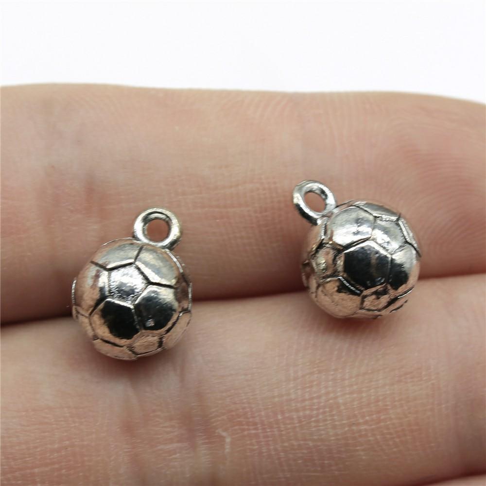 10pcs Soccer Charms Antique Silver Color Soccer Pendant Charms Sport Soccer Charms For Jewelry Making DIY Craft