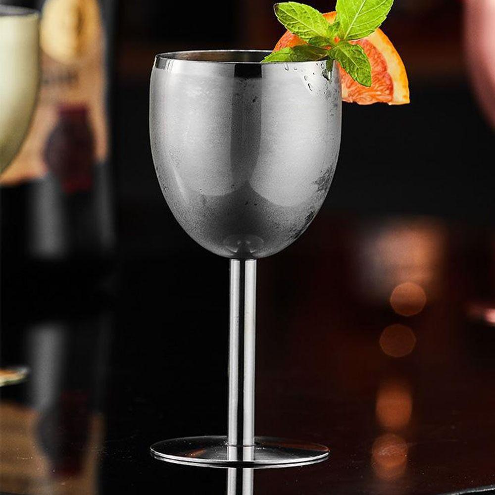 Unbreakable Stainless Steel Goblet Creative Metal Wine Glass Tall Glass  Cold&hot Drinks
