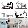 La Linea Minimalist Line Art Door Stickers Cartoon Character Design for Bedroom Kitchen Bathroom Home Decorative Vinyl Decals