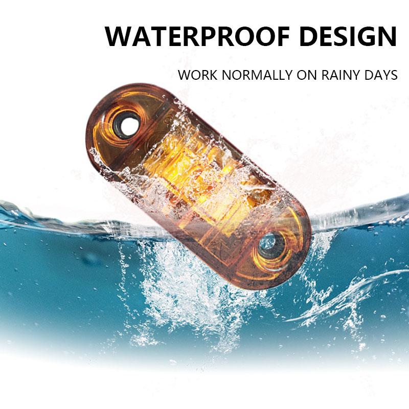 10PCS 12-24V LED Side Marker Car Lights Front Rear Clearance Indicator Lamp for Truck Trailer BUS Van Caravan Warning Lights