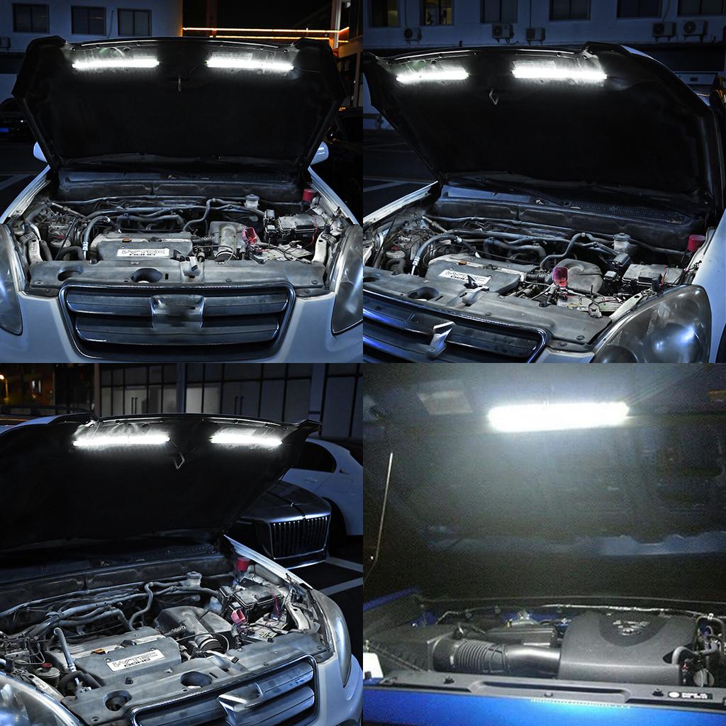 Universal Under Hood Engine Repair White LED Light Bar with Auto On/Off Switch Control Car SUV Pickup Offroad Repair Work Light