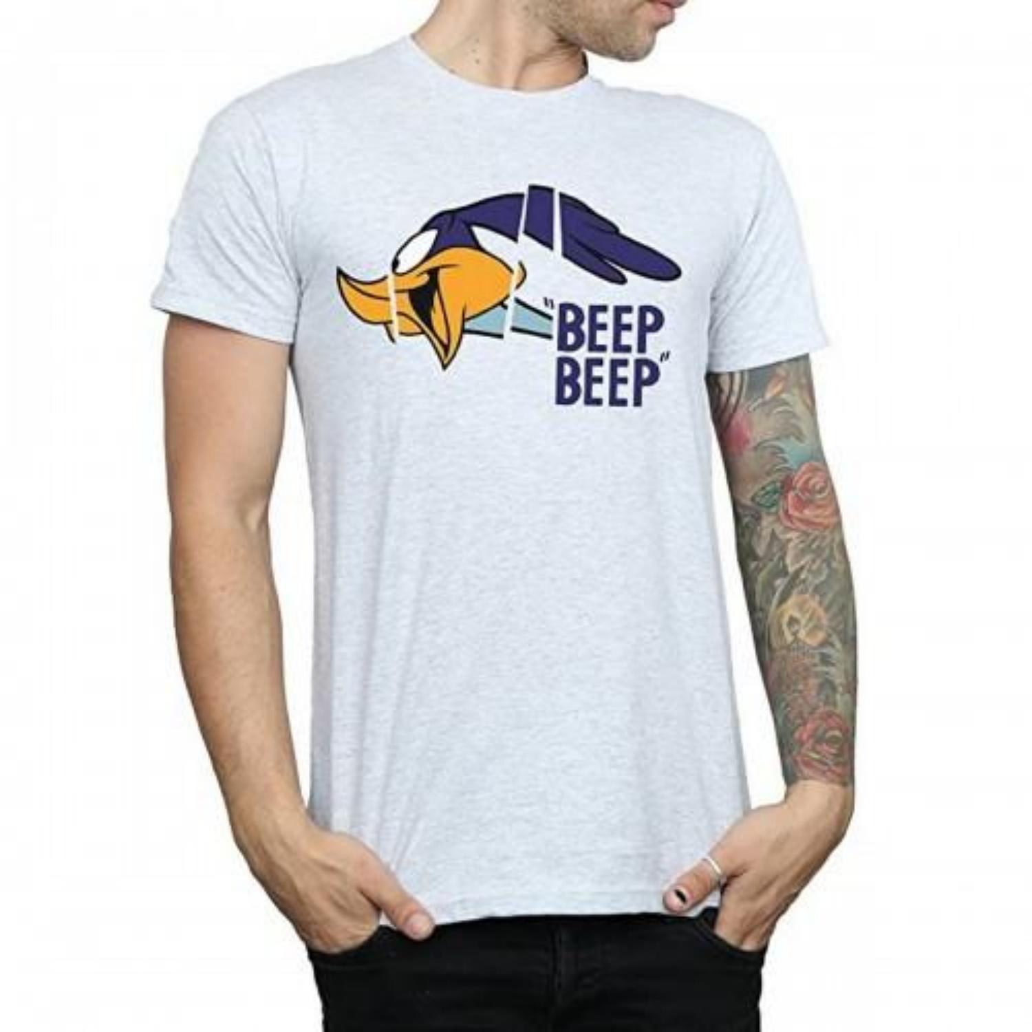 Looney Tunes Mens Beep Beep Road Runner T-Shirt S чёрный
