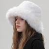 Warm Plush Bucket Hat Fluffy Hat Winter Cap Retro Artificial Fur Hat  Winter/Autumn