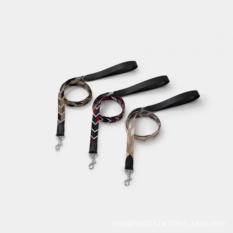 Luxury INS Style Dog Collar Leash Set Soft Webbing Leather Pet Small Medium Dogs