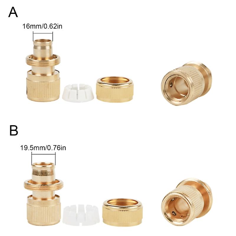 2Pieces Heavy Duty Reinforced Brass Hose Joints Water Pipe Connectors Fittings Easy Twist Suitable For Irrigation Tools