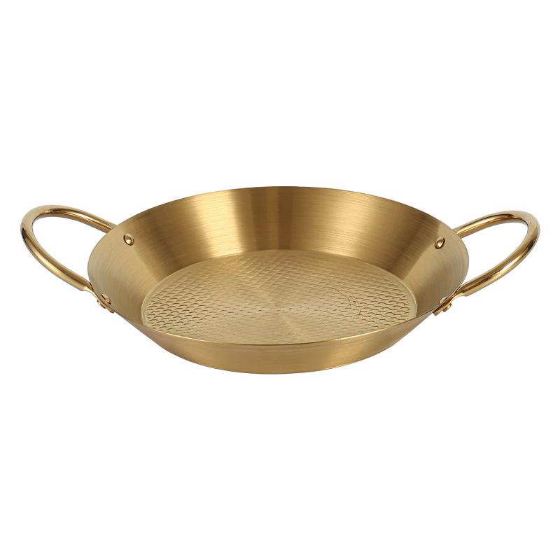 Stainless Steel Double Ear Flat Bottom Plate for Seafood, Spicy Crayfish, Pasta, and Fried Chicken.