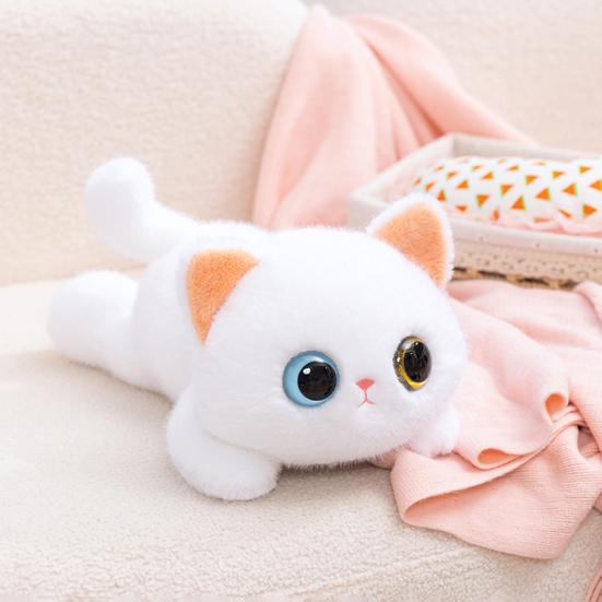 Cute Black Cat Plush Pillow Soft Siamese Kitten Stuffed Animal with PP Cotton Cuddly Bedroom Decor Birthday Gift for Girls Cat Lovers