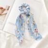 Hair Tie Floral Print Long Ribbon Hair Rope Easy to Wear Bun Half-Tied Hairstyles Ponytail Holder Hair Accessory