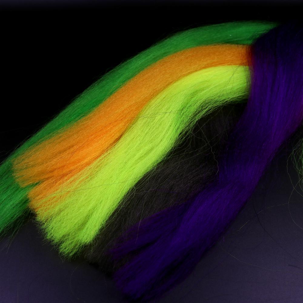 Bimoo Kinky Soft Synthetic Fly Tying Streamer Fiber Bait Fish Lead Head Jig Tying Material Pink Chartreuse Red Orange Yellow