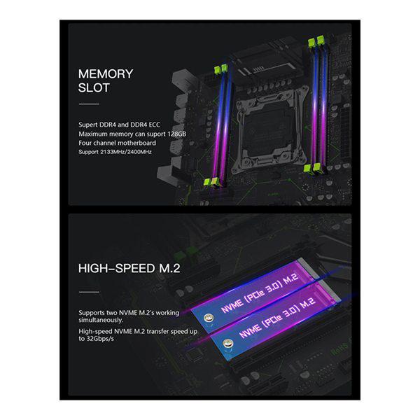 1-Piece PCB X99 MR9A LGA2011-3 Motherboard, Color: As Shown, DDR4 M.2*2 Compatible