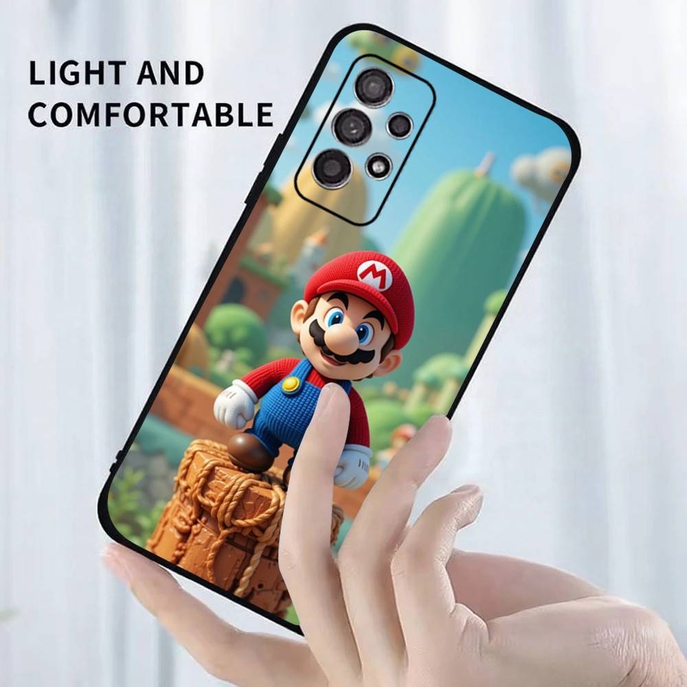 Anime Super M-MarioS Bros Phone Case For Samsung S25,S24,S23,S22,S21,S20,S10,Ultra,Plus,Lite,FE,Soft Silicone Black Cover