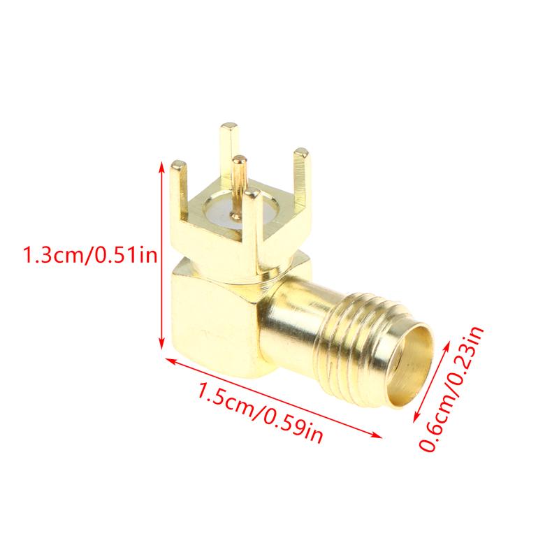 SMA KWE 90 Degree Angled SMA RF Connector Socket 4 Pin Female Interface for PCB Mounting High Frequency Use