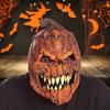 Pumpkin Head Mask for Halloween Latex Material Scary Mouth Design Cosplay Prop for Adults