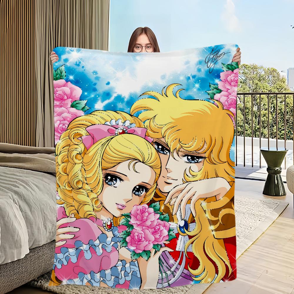 manga anime Flannel warm soft plush blanket Rose of V-Versailles sofa living room hogar Lady O-Oscar bedroom travel gift home