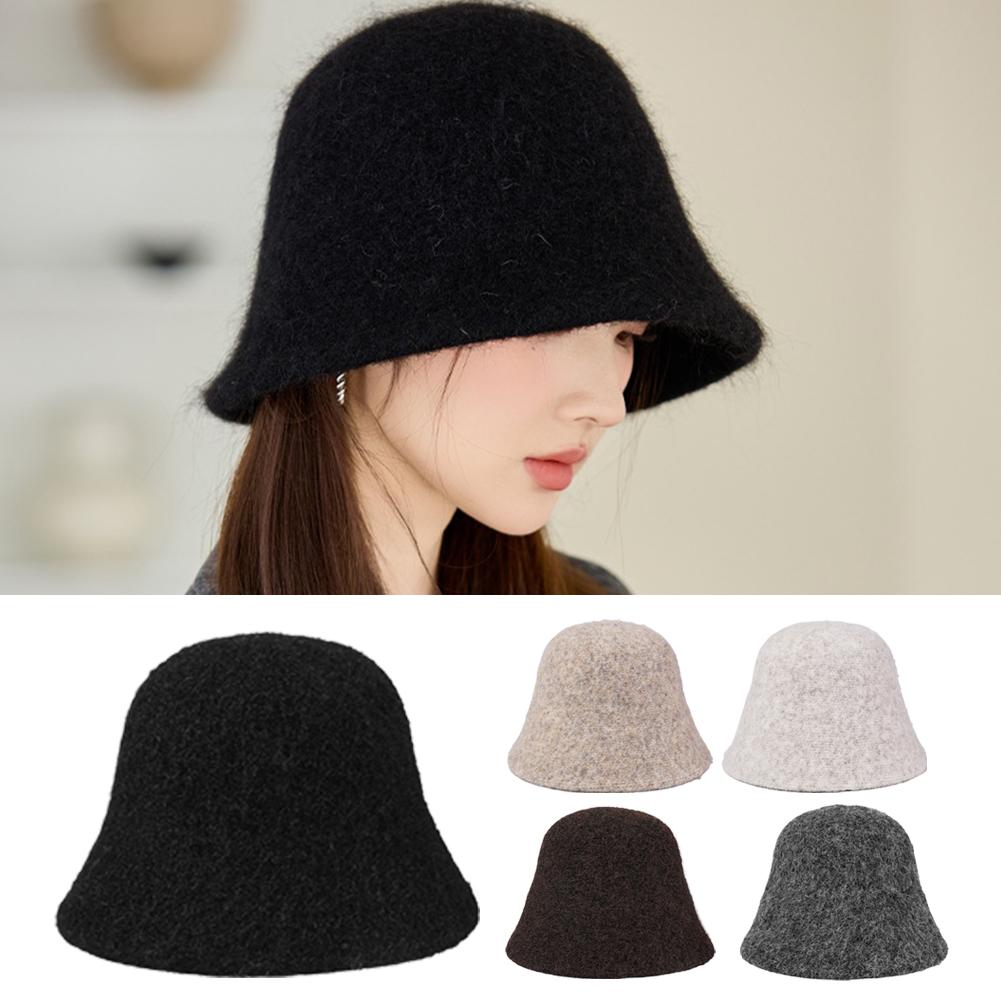 Fashion Winter Bucket Hat Ladies Outdoor Warm Bucket Hat Woman‘s Daily Casual Fisherman Cap Korean Style Classic Panama Hat