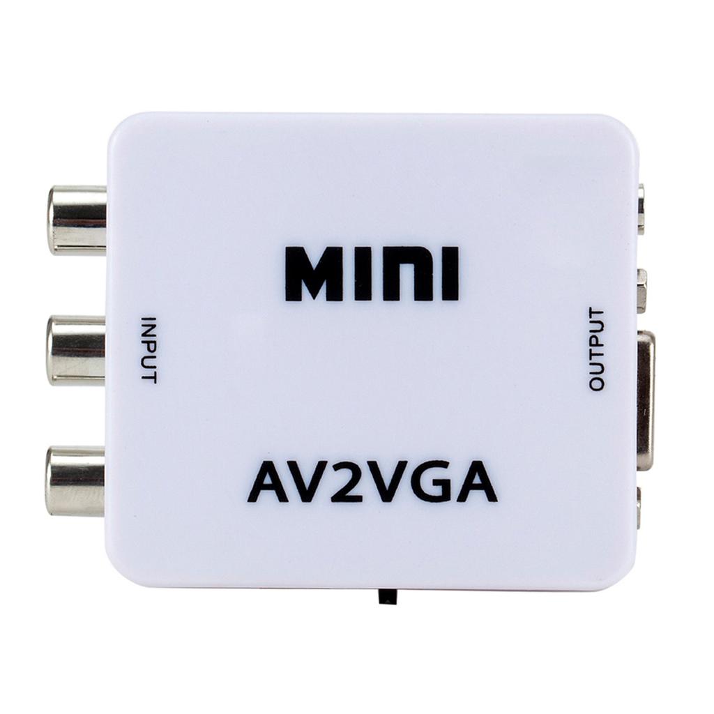 Mini AV2VGA Video Converter Convertor Box AV RCA CVBS to VGA Video Converter Conversor with 3.5mm Audio to PC HDTV