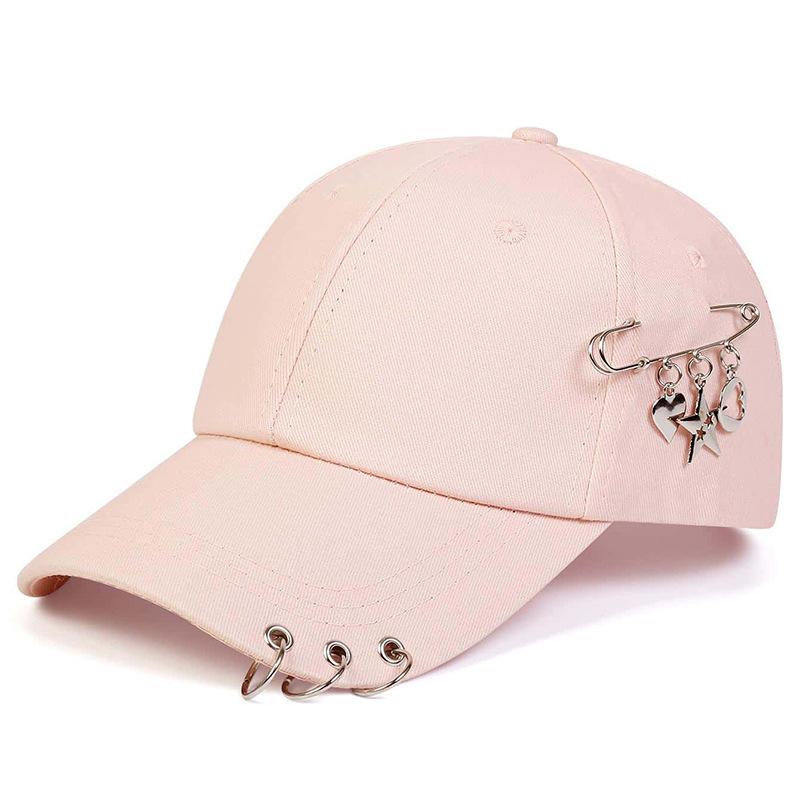 Street Style Hip-Hop Baseballkappe Mit Einzigartigen Hornakzenten, Sicherheitsnadeln & Anhängern Lässiges Cooles Outdoor-Accessoire Für Paare Adjustable white