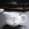 White Ceramic Kung Fu Tea Set with Bamboo Leaf Design