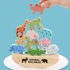 Animal Themed Balancing Building Block, Shape Matching Construction, Interactive Wooden Toy For Parents And Children.