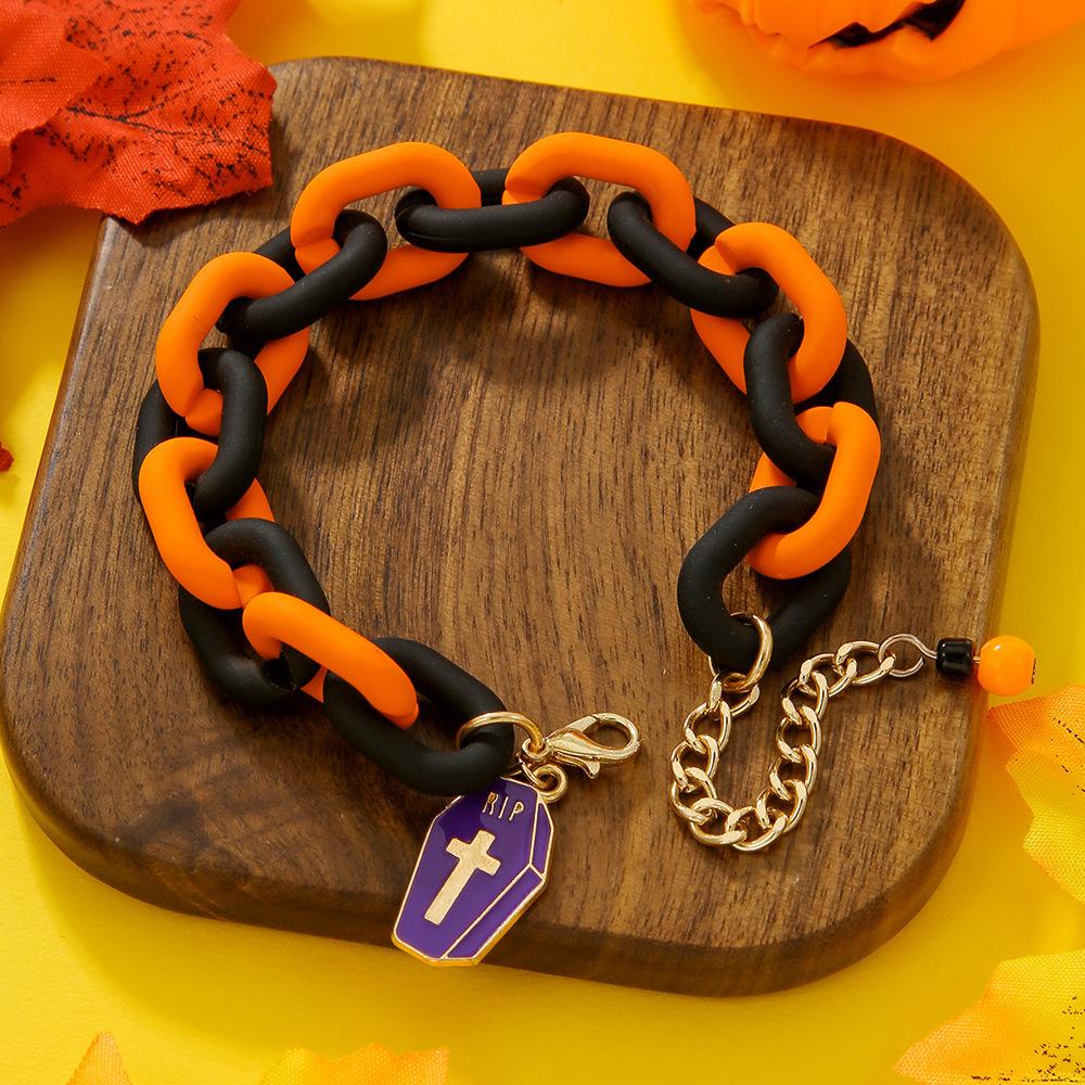 Hot Sale Acrylic Bracelet Set Halloween Bracelet Cartoon Ghost Pumpkin Jewelry Horror Dress Up Ornament