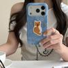 Embroidered Cat Denim Fabric Phone Case IPhone 17 Pro Max 16 15 13 Protective Cover Soft Stitched Design