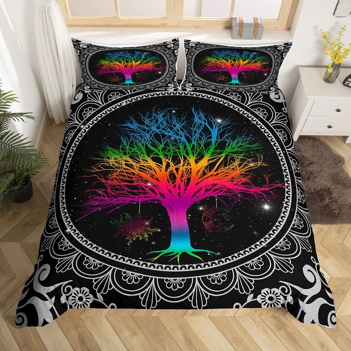 

Tree of Life Bedding Set 3D Printed Duvet Cover Set Skin-Friendly Single Twin Double Queen King Size Bedroom Decor Duvet Cover Eu Single 135x200cm