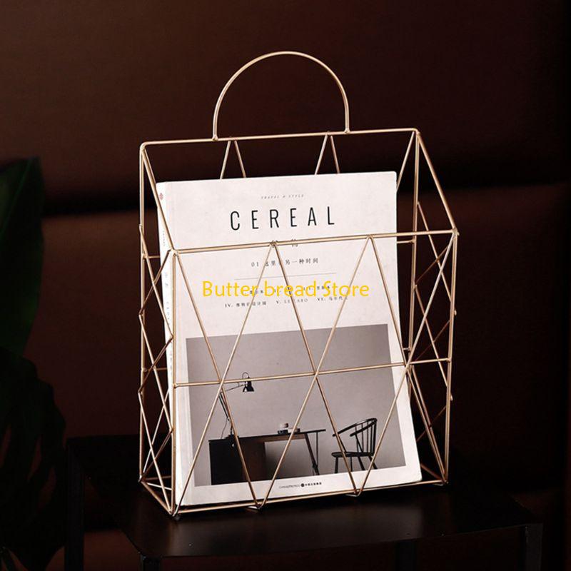 W89C Nordic Magazine File Book Rack Desktop Hanging Storage Shelf Office Home