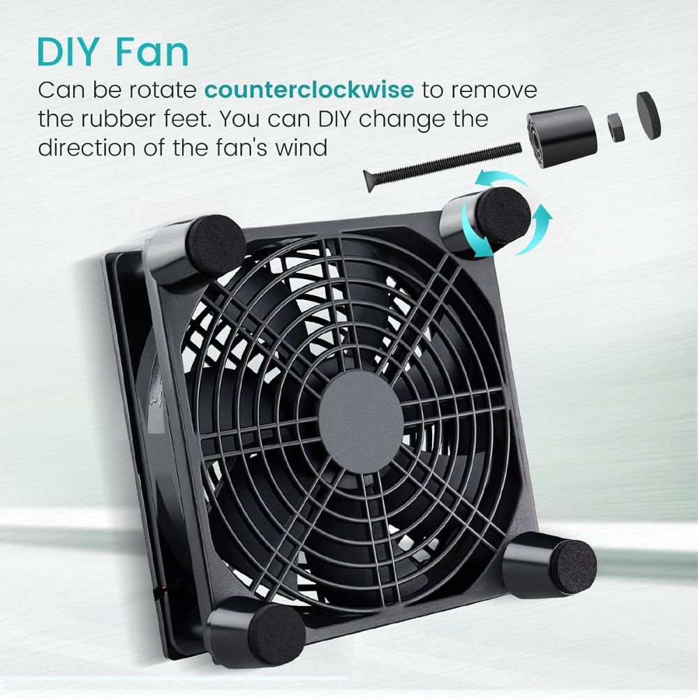 USB Powered Electronic Cooling Fan Dual Fan DC 5V Modem Router Cooler DIY Mute Network Cabinet Server Cooling Project DVR TV Box
