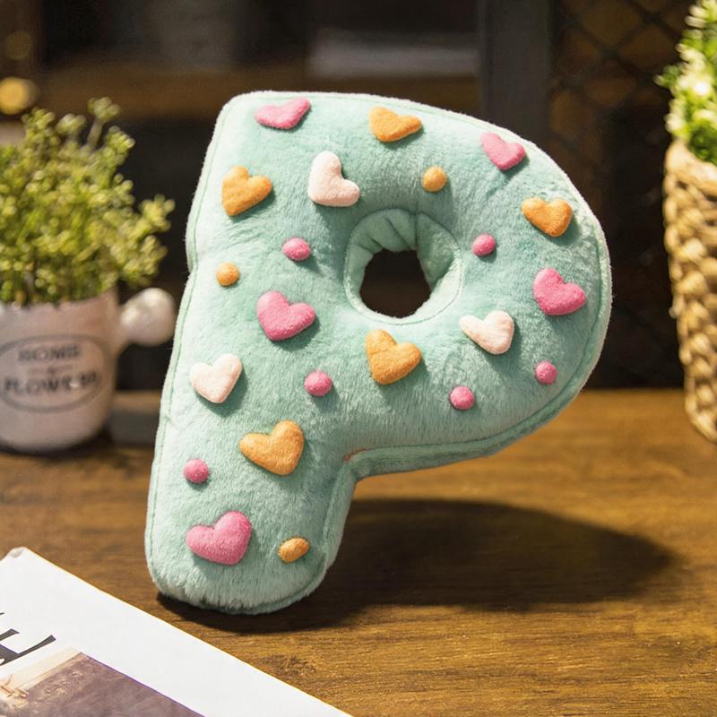 Kawaii 26 Stile Donut Englische Buchstaben Plüschtiere Weich Kreativ Bunte Buchstaben Kissen Amüsante Party-Deko Spiel-Requisiten 40cm