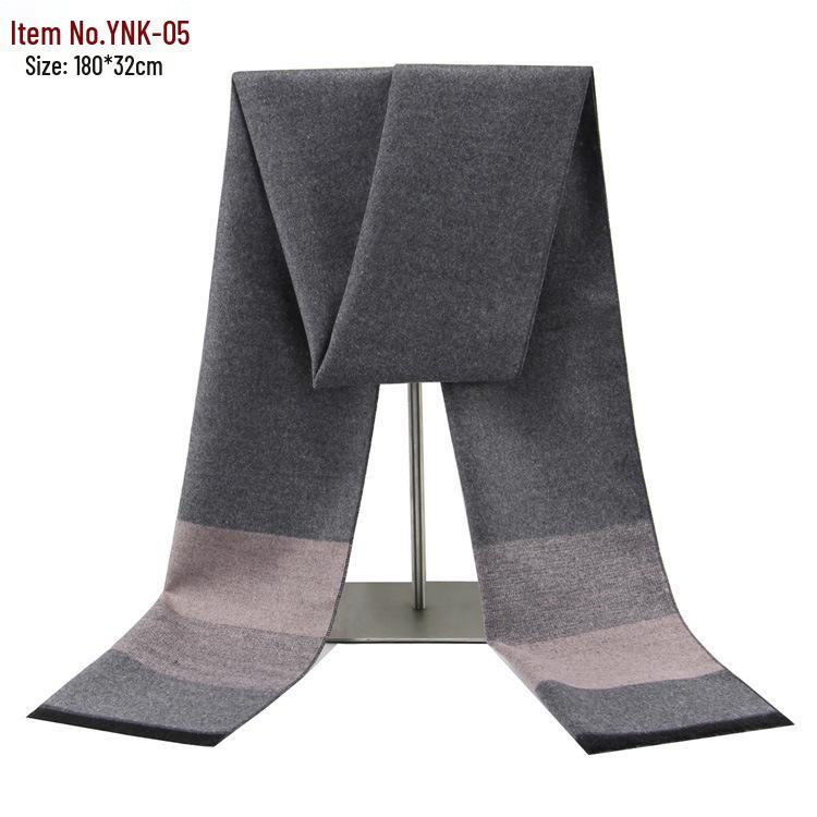 2026 Men's Winter Warm Plaid Scarf - European & American Style, Imitation Cashmere, Long Scarf