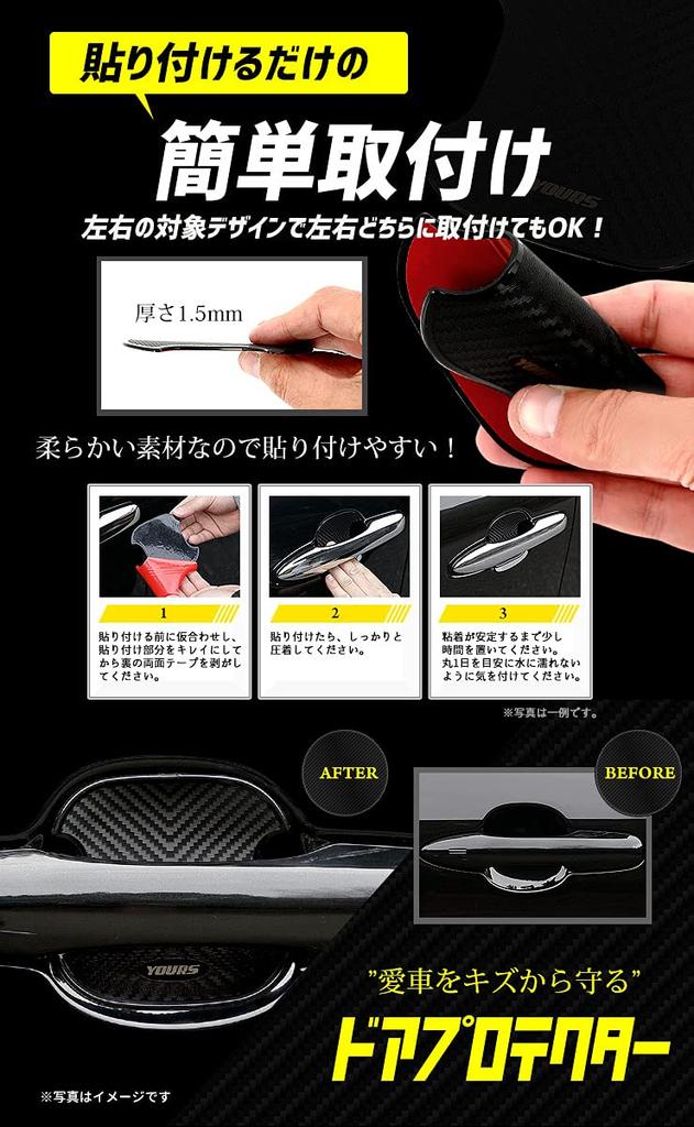 YOURS Aqua Door Scratch Prevention Door Protectors Set of New Aqua Custom Exterior Parts Accessories Dress Up M [BAQ] 4, [2]