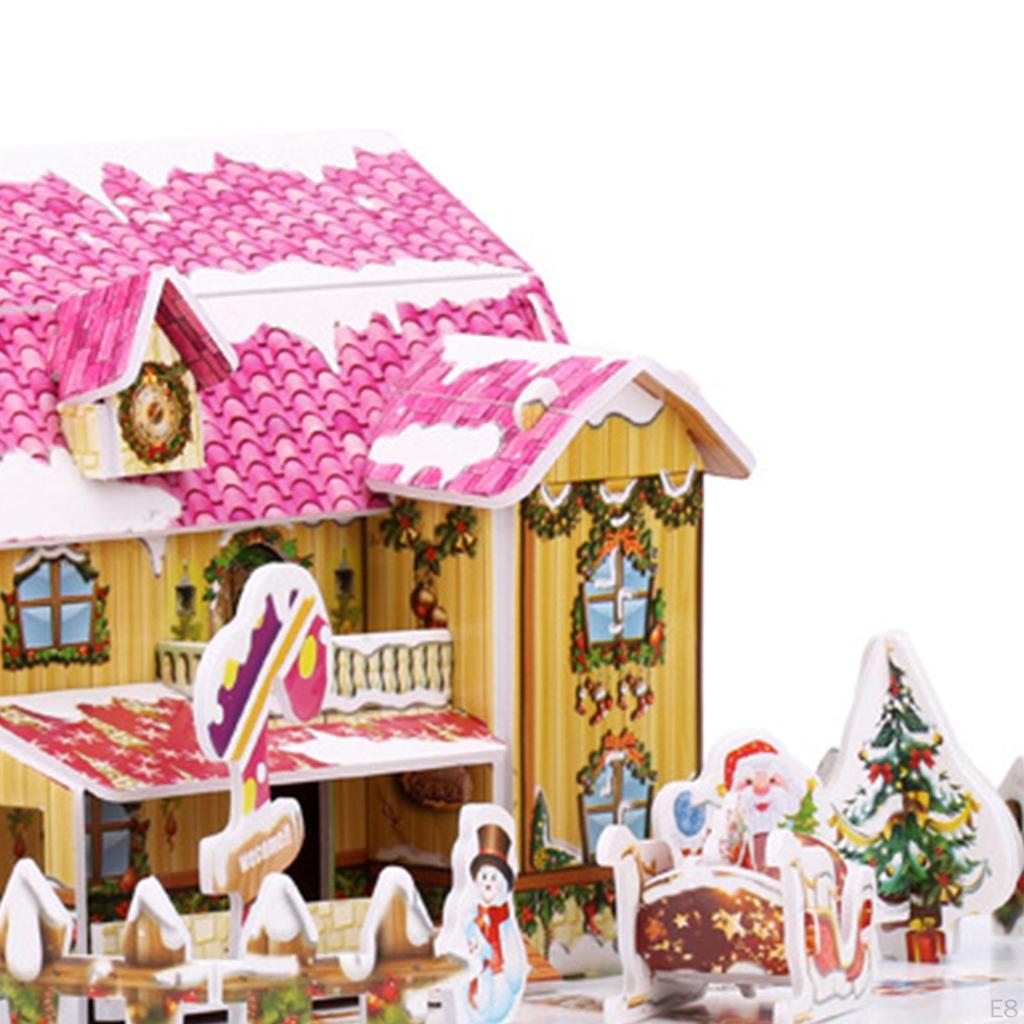Christmas DIY Puzzle Children 3D Building Model Dollhouse for Teens Adults