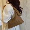 Knitted Pattern Shoulder Bag with Underarm Strap, Fashionable Handbag, Slouchy Crossbody Bag, Vintage and Niche Bag