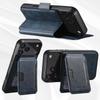 iPhone 17 Pro Max Flip Case with Card Slot, Magnetic Charging, Stand, and Leather Finish