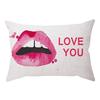 Love Pattern Decorative Pillow Case Valentine'S Day Romantic Heart Sexy Lips Kiss Gift Cotton Linen Sofa Cushion Cover Cojines