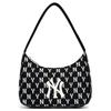 New York Yankees Monogram Jacquard Hobo Bag Black Casual 3ABQS011N-50BKS