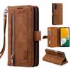 For Samsung Galaxy S25+ Case PU Leather Phone Cover with Zipper Wallet 9 Card Slots