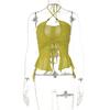 Sexy Halter Hollow Out Bodycon Tshirts Camisole Women Summer Off Shoulder Backless Tank Tops Solid Color Y2K Girl Fashion Tshirt